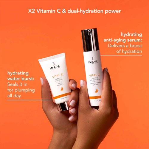 IMAGE Skincare VITAL C Super Duo, Hydrating Water Burst & Anti-Aging Face Serum, Skincare Kit with Vitamin C & Hyaluronic Acid to Refresh & Smooth Skin