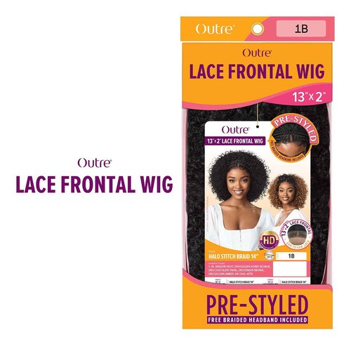 Outre Pre-Styled Synthetic HD 13X2 Lace Frontal Wig - HALO STITCH BRAID 14" (DR2/GDNAM)