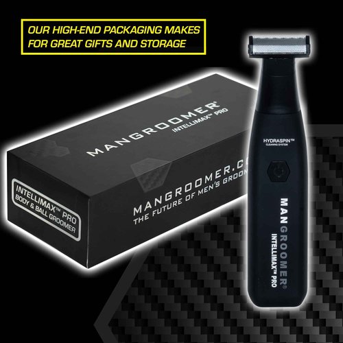 MANGROOMER INTELLIMAX PRO Body and Ball Groomer, Groin Trimmer for Men, Electric Ball Shaver, Pubic Trim, with Free Bonus Foil Included and Free Nose Trimmer Replacement Head