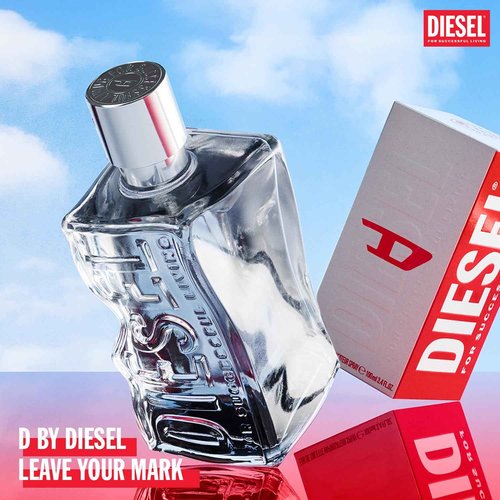 Diesel D Refillable Eau de Toilette Spray for Everyone – Men and Women – Ginger Extract, Denim Cotton Accord, Vanilla Bourbon Extract, Lavender Heart, 1.7 Fl. Oz.