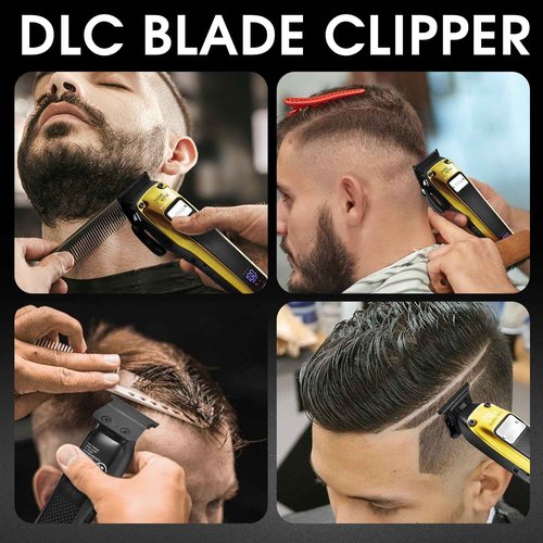 DSP Hair Clipper for Men Professional, BLDC Motor & DLC Coated Detachable Blade, Cordless Hair Trimmer Set for Barber with Charging Base, Men Hair Product Gift Set