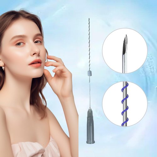 RYZESKI PDO Screw Thread, Lift Face Tip Screw Threads, PDO Threads Face Lifting Face & Whole Body (100PCS-29G*38mm)