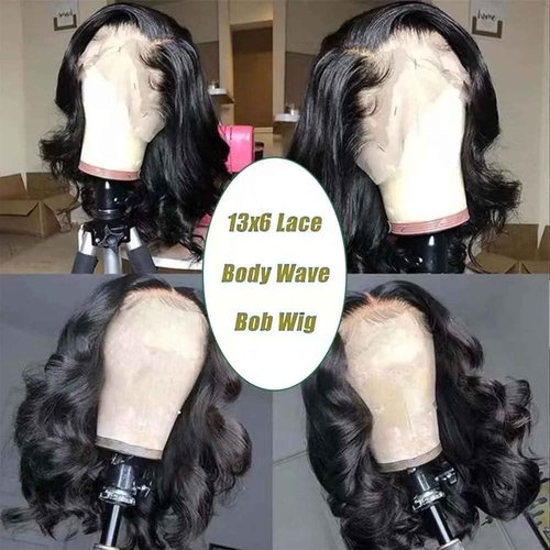 Gureimi 14 Inch Bob Wig Human Hair Short 13x6 Lace Front Wigs Human Hair 200 Density