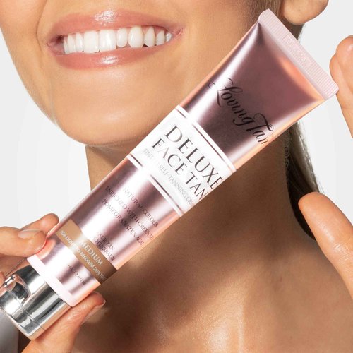 Loving Tan Deluxe Gradual Tanning Lotion (5.07Oz) + Face Tan, Medium (1.6Oz) - Streak Free, Natural Professional Strength Sunless Tanner, 7+ Applications per Bottle, Naturally Derived DHA, 2-Count