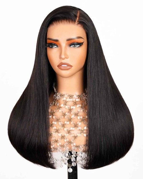Arabella 5x6 Glueless Wigs Human Hair Pre Plucked Pre Cut Straight Wigs Human hair 230% Density No Glue HD Natural Color Lace Front Closure Ready to Wear Wigs 100% Human Hair For Black Women 16inch