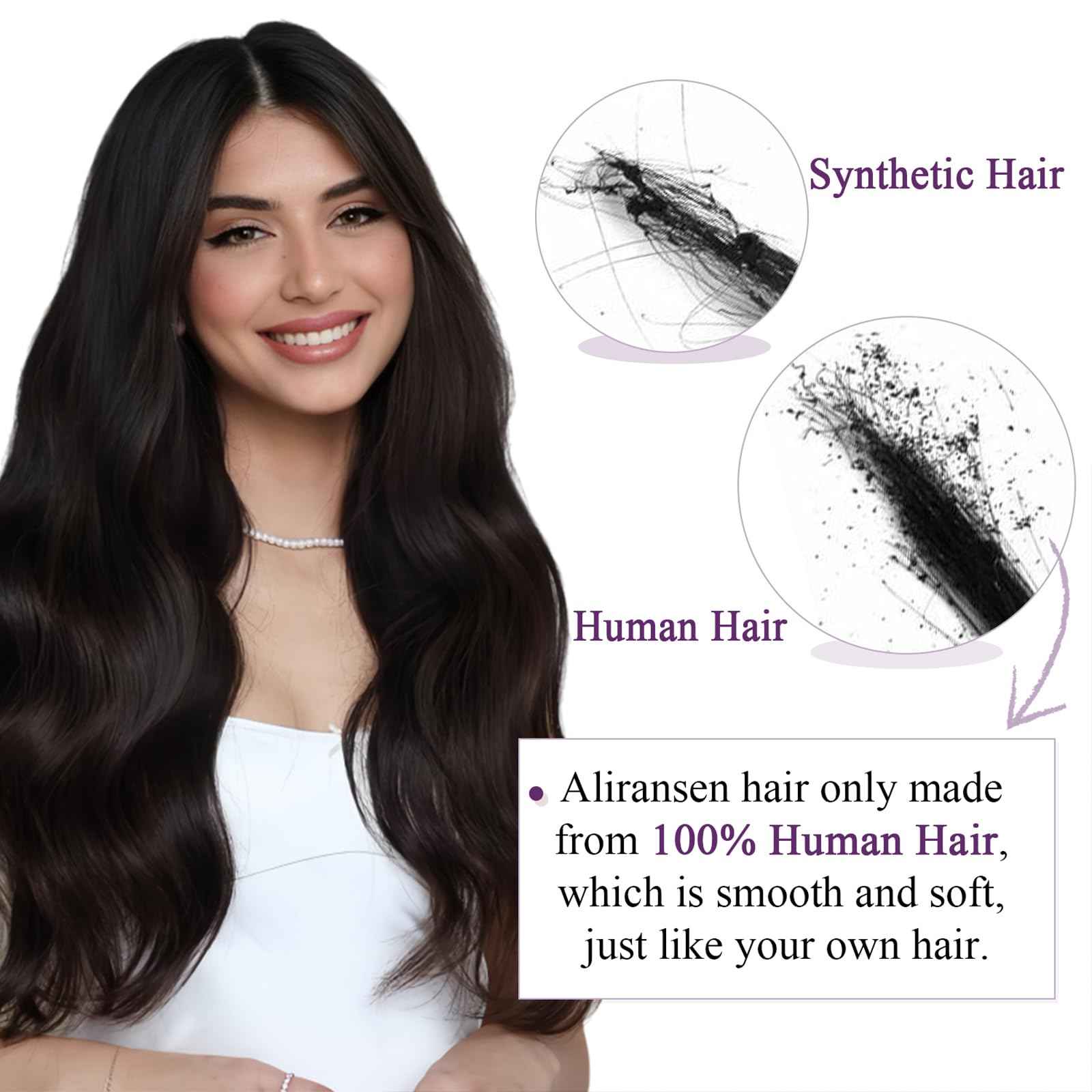 Human Hair Clip in Extensions #2 Dark Brown Clip in Hair Extensions Real Human Hair Straight Clip ins Extensions for Women 18 Inch 85g 7Pcs Easy to Styling