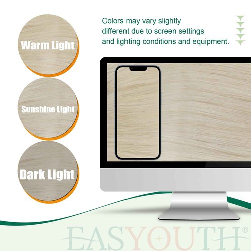 Easyouth Ponytail Hair Extensions Blonde Wrap Around Ponytail Extension White Blonde 18 Inch Hair Extensions Ponytail Easy to Apply and Remove 80g Blonde Ponytail Extension