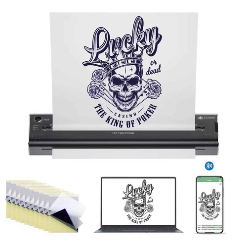 TATELF Tattoo Stencil Printer for tattooing with 15pcs Transfer Paper Portable Tattoo Transfer Stencil Thermal Machine Wireless