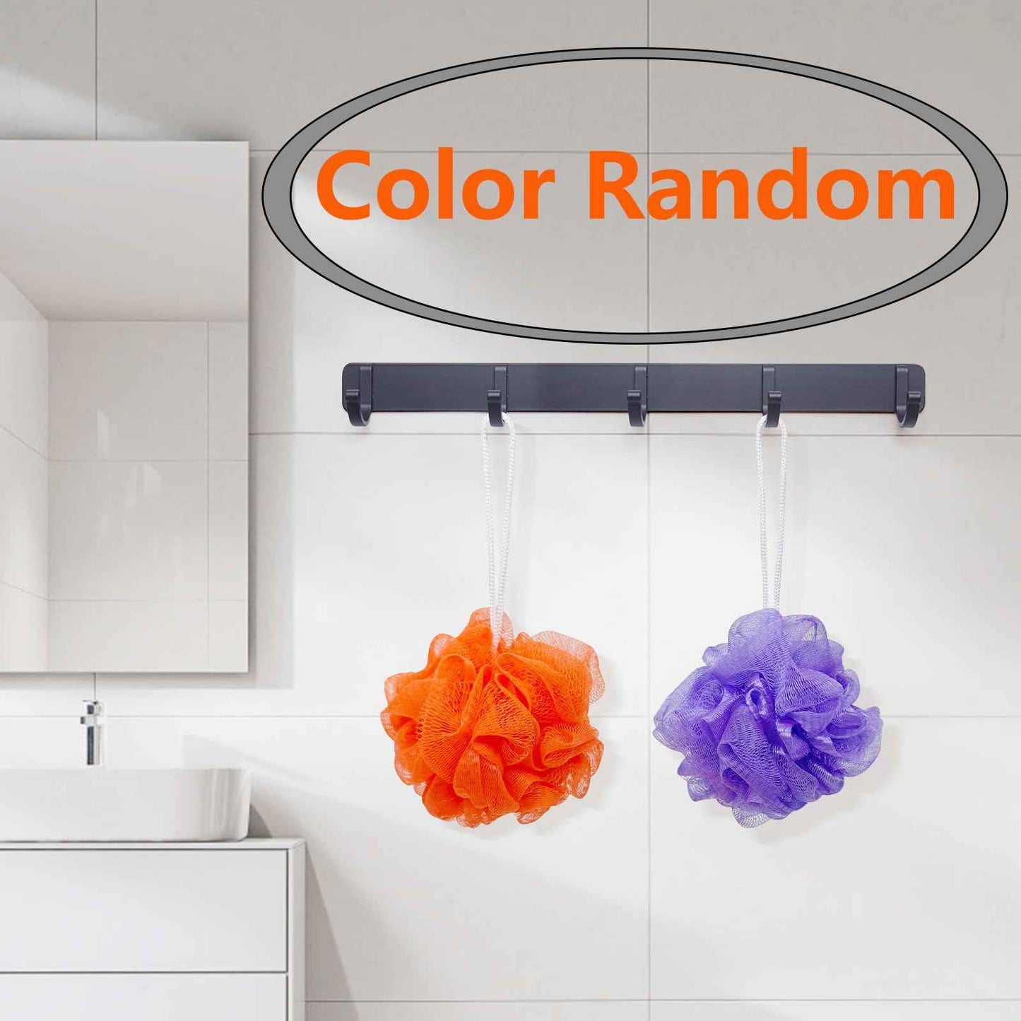 (50 Pack) Kheoxusa Loofah Individually Wrapped,Individually Wrapped Loofah,Travel Size Shower Bath Scrunchies,Sponges Pouf Mesh for Body Bath Shower Travel Guest Bulk Mini Small Pack (Color Random)