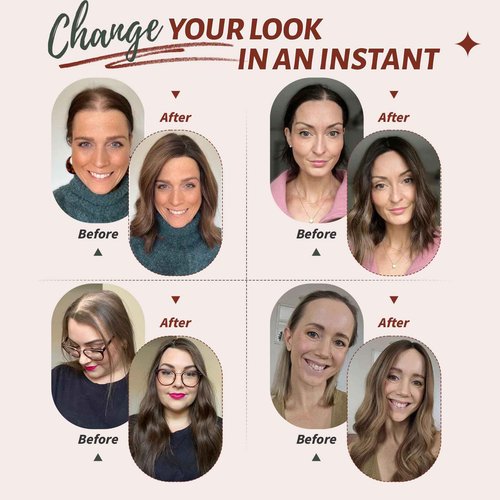 SARO-UP Hair Toppers for Women Real Human Hair Toppers for Women 3 * 4.5 Inch Hand-Tied Swiss Lace Base Topper No Bangs 10inch Hairpieces for Thinning Hair (Dark Brown)