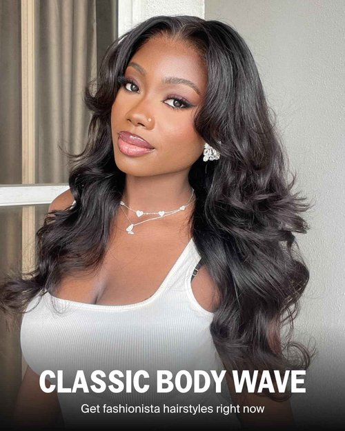 Megalook hair Glueless Wigs Human Hair Pre Plucked Pre Cut 6x6 HD Lace Closure Body Wave Lace Front Wigs Human Hair Pre Bleached Ready to Go Glueless Body Wave Wig 20Inch