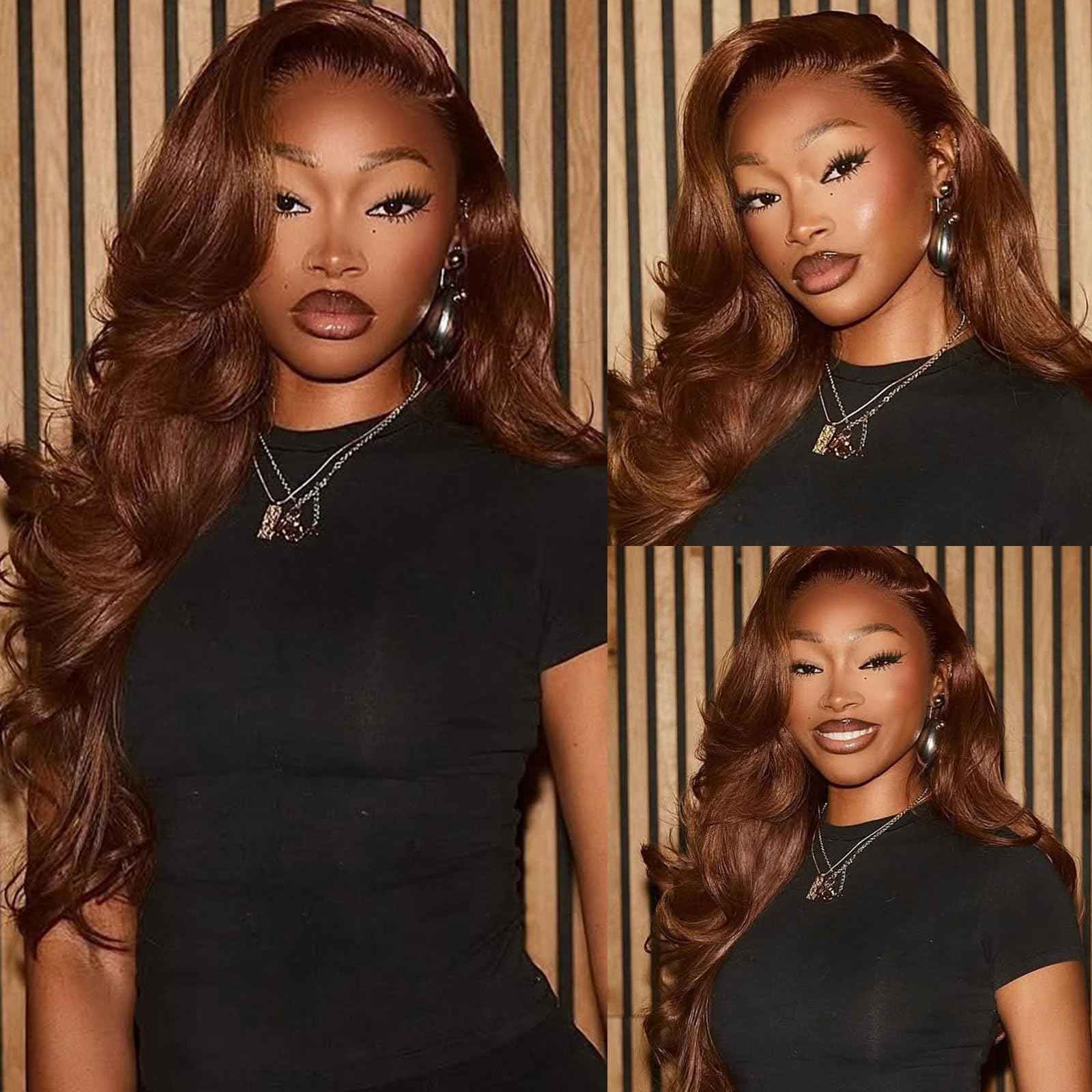 2x6 HD Lace Closure 4# Brown Body Wave Transparent 2 by 6 HD Lace Closure 18 Inch 100% Brazilian Virgin Unprocessed Middle Part Human Hair Closure