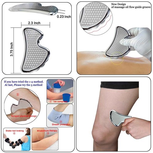 BYYDDIY Guasha Gifts Box Kit Stainless Steel Muscle Scraper Tools & Scraping Massage Tool Set (MB1SC1DLN)