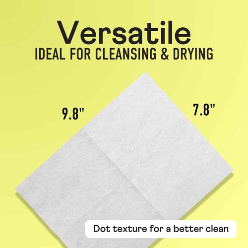 Swisspers Premium 100% Cotton Dry Facial Wipes - Hypoallergenic, Biodegradable Beauty Cloths with Dot Embossing - Vegan Makeup Remover Towelettes for Women & Men, 40 Count (Pack of 4)