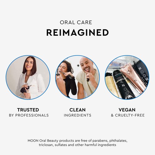 Moon Cordless Water Flosser for Teeth Cleaning, Plaque Removal & Gum Health - Water Pick with Gentle or Deep Clean Mode, 4 Interchangeable Tips & 8 Week Charge - Safe for Braces (1 Count)