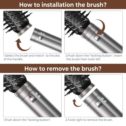 Hair Dryer Brush,Blow Dryer Brush with Attachments,110000 RPM Curly Twist 6 in 1 Air Style, Professional Ionic Hair Styling Tool, Left & Right Air Curler, Volumizer