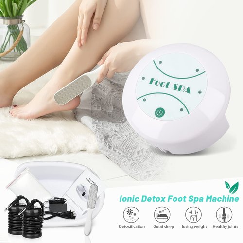BOEE Ionic Foot Bath Machine with Foot File, Ion Cleanse Detox Bath for Home Use, Regain Vitality and Extra Smooth Feet
