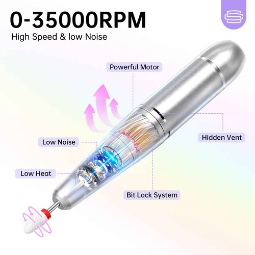 CHRISTINE SHELLY Rechargeable UV LED Nail Lamp & Professional Rechargeable Nail Drill Machine, Manicure Pedicure Tool