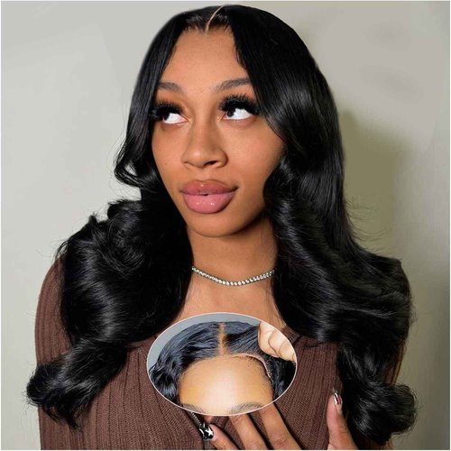 Ailwelia Glueless 5x5 Body Wave Bob Wig Human Hair 200% Density Wigs For Black Women Human Hair Hd Lace Closure Wigs Wear And Go Glueless Closure Bob Wig Human Hair 18inch