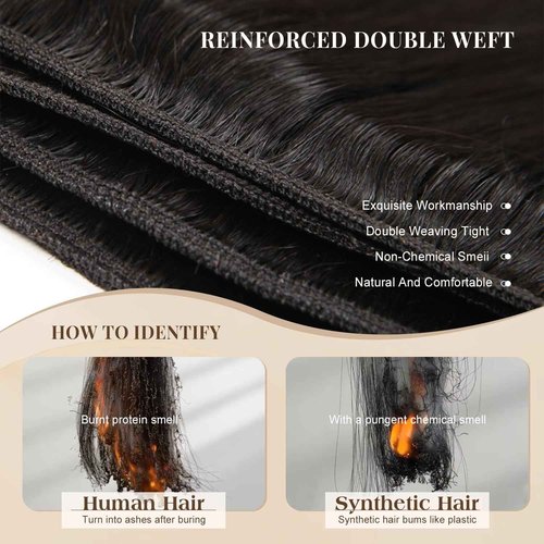 MIRONICA Straight Human Hair Bundles 18 20 22 Inch 12A Brazilian 3 Bundles Deals Human Hair 100% Unprocessed Virgin Hair Double Machin Weft for Black Women Natural Black Color Hair Extensions