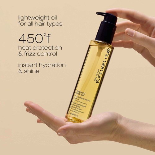 shu uemura art of hair Essence Absolue Nourishing Protective Hair Oil - Lightweight Multi-Benefit Leave In Treatment, Hydrates, Adds Shine, and Reduces Frizz with Heat Protection, 5 Fl Oz