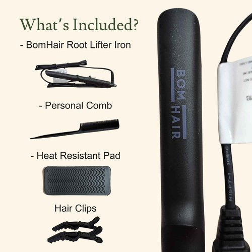BOMHAIR - Root Lifting Flat Iron | Alternative to Volumizing Sprays and Powders | Hair Care Tools & Products | Hair Volumizing | Patent Pending Design