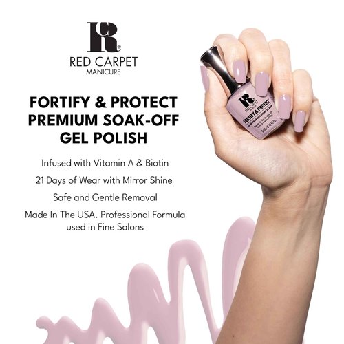RC Red Carpet Manicure Fortify & Protect - Complete Gel Nail System with LED Light for 21-Day Long-Lasting, Chip-Free Nails, Professional and Easy Application (Fortify & Protect Pro Kit)