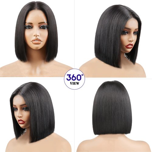 CDHFARMD 14 Inch Bob Wig Human Hair 13x6 Hd Transparent Lace Front Wigs Human Hair Pre Plucked Glueless Bob Wig 180% Density Short Straight Bob Wigs For Women
