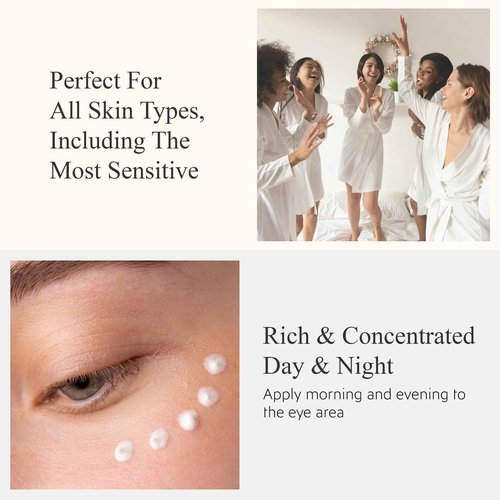 LULIOR Under Eye Cream for Dark Circles and Puffiness - Dark Circles Under Eye Treatment Products - Eye Cream Anti Aging - Eye Firming Cream Tightening Lifting Sagging Skin - Under Eye Brightener 15mL