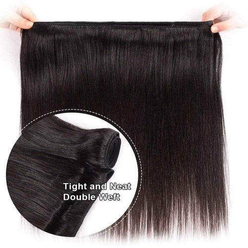 Straight Human Hair 3 Bundles 16 18 20 inches Brazilian Virgin 100% Unprocessed Straight Hair Weave Bundles Human Hair Natural Black Color Hair Extensions