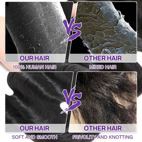 Olsmkis Body Wave Bundles Human Hair 20 22 24 Inch 3 Bundles Human Hair 300g 100% Unprocessed Brazilian Virgin Raw Hair Extensions for Women Natural Black Weave Bundle