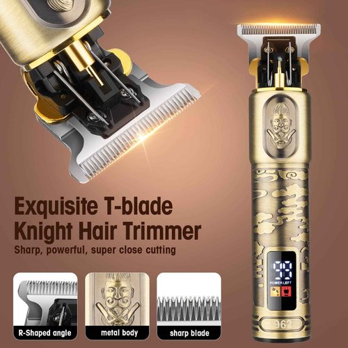 Suttik Hair Clippers and Trimmers Set, Barber Clippers Professional Set, Beard Trimmer for Men, Cordless Ornate Clippers for Men with T-Blade Close Cutting Trimmer, LED Display