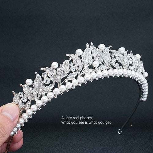 Real Austrian Rhinestone Crystals Leaves Crown Tiara for Wedding Bridal Girl Hair Accessories Jewelry SHA8622