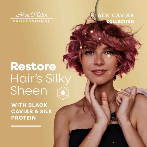 Mon Platin Professional Hair Mask, 500ML - Deep Conditioning for Dry, Colored, Damaged Hair with Black Caviar & Natural Silk Protein, SLS/Salt Free