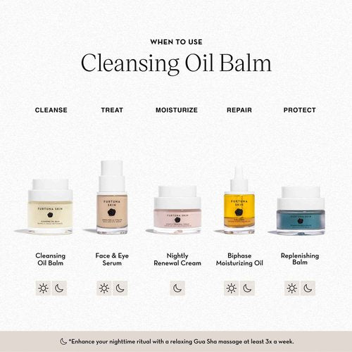 Furtuna Skin Cleansing Oil Balm - Luxurious Vegan Makeup Remover & Skin Nourisher, Olive Oil & Wild Organic Plants Blend, 80g