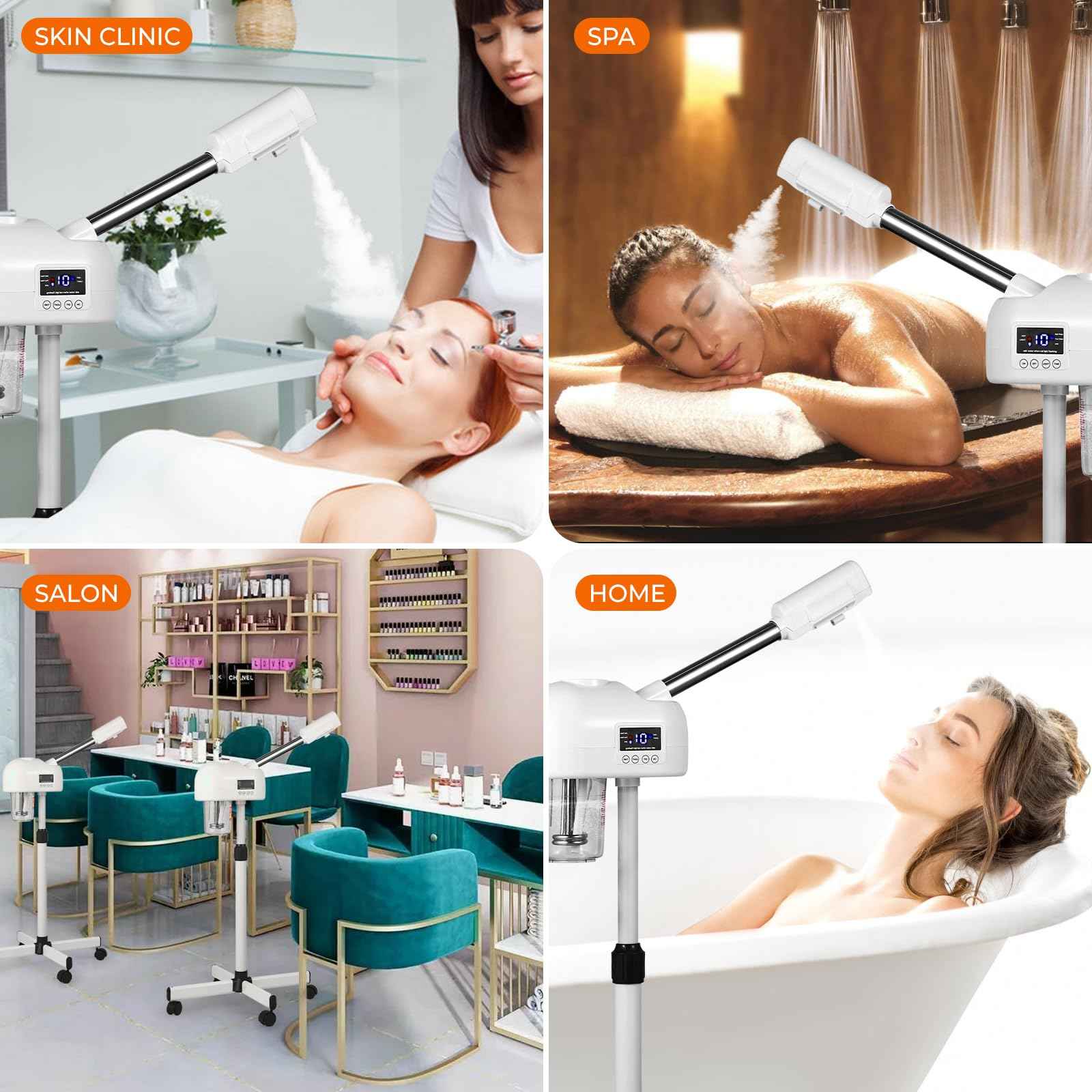 Hovinke Professional Facial Steamer for Estheticians, Hot Mist & Timer Function, Vaporizador Facial Professional Steamer On Wheels for Home Use & Spa Salon Skin Cleasning