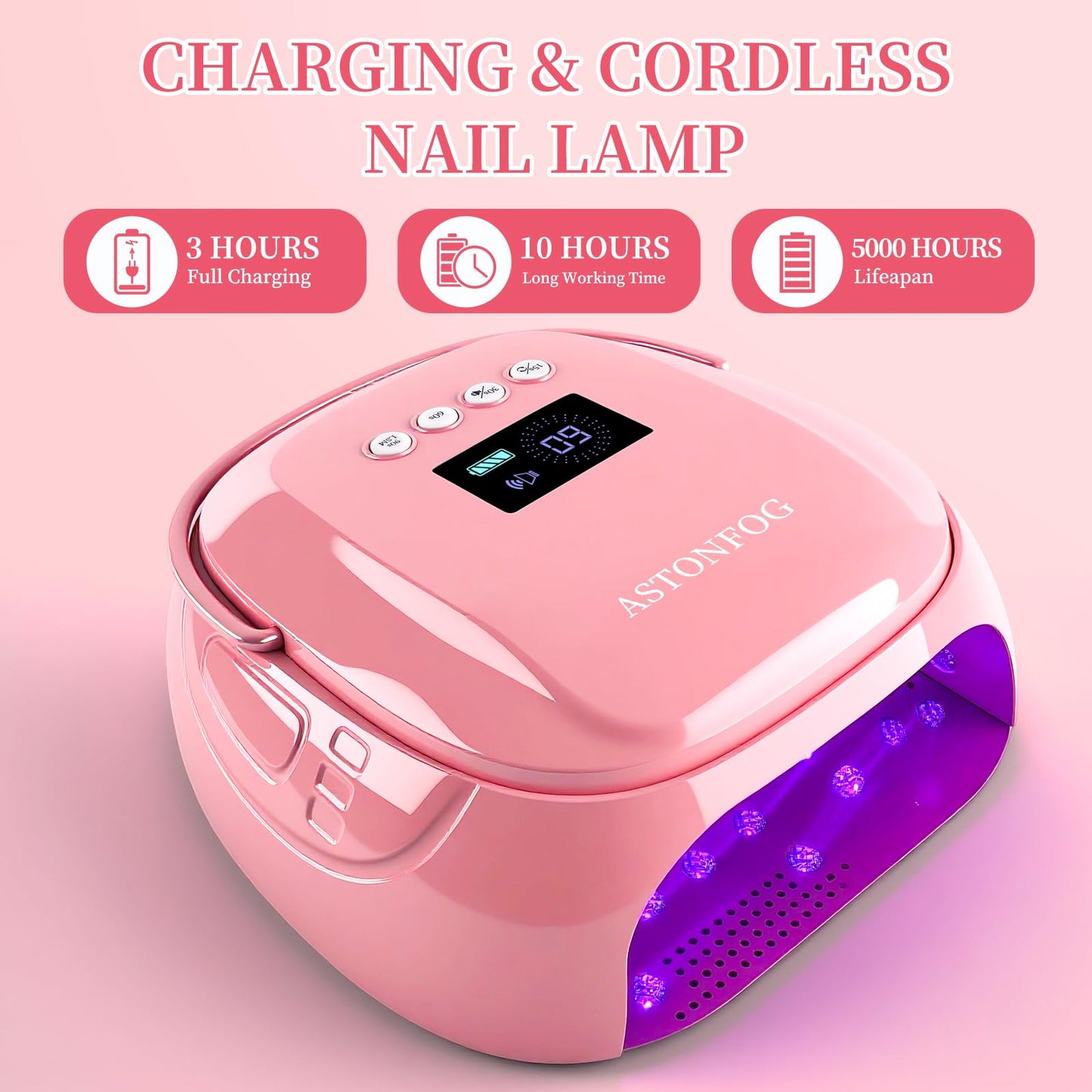 126W UV LED Nail Lamp for Gel Polish Cordless Rechargeable Nail Dryer,Nail Cure Lamp with Automatic Sensor & 4 Timers, Portable Professional Nail Light