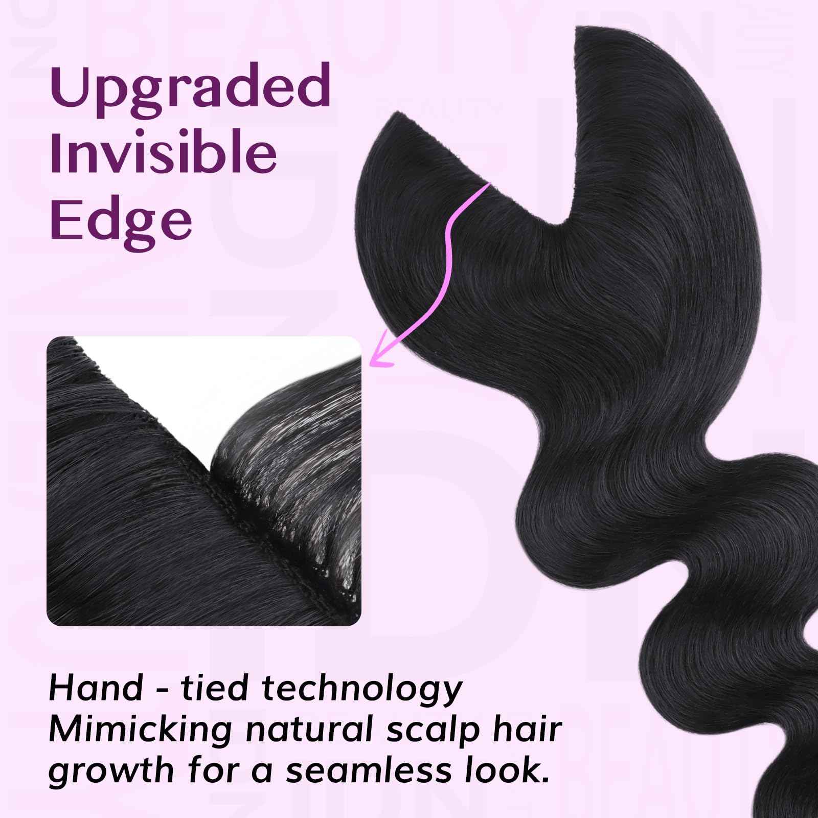 IDN BEAUTY V Part One Piece Clip in Hair Extensions Human Hair Combo Pack, Body Wave 18 Inch 120g 1pcs V Part and 2pcs Clip Ins For Black Woman Natural Black V Shape Lace Weft Seamless Invisible Edge