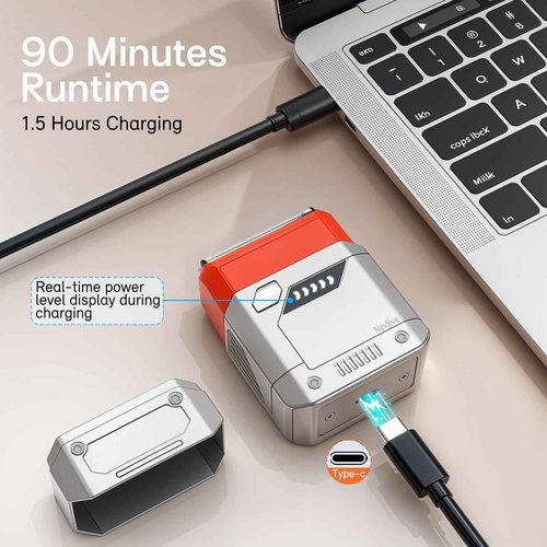 Foil Shaver, Compact Electric Razor for Men, USB-C Rechargeable, Waterproof & Cordless Face Shaver with Travel Case – Portable Grooming Kit for Travel & Daily Use