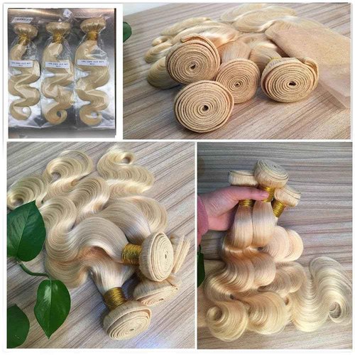 12A HC 613 Blonde Body Wave Bundles Human Hair Bundles Brazilian 100% Human Hair Bundles Blonde Body Weave Hair Extensions for Women (28inch, Single Bundles)