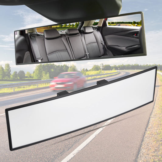 JOYTUTUS Rear View Mirror, Universal 11.81 Inch 2 Pack Panoramic Convex Rearview Mirror, Interior Clip-on Wide Angle Rear View to Reduce Blind Spot Effectively for Car SUV Trucks - Clear