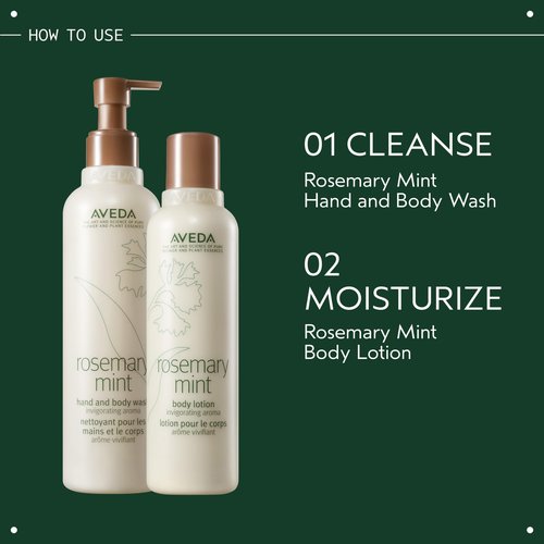 Aveda Rosemary Mint Hand & Body Wash | Liquid Hand Soap and Body Wash | with Invigorating Aroma of Certified Organic Peppermint & Rosemary, 33.8 Fl Oz