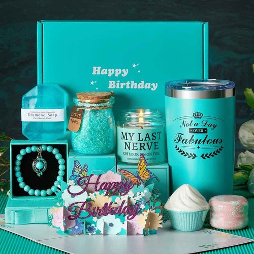 Birthday Gifts for Women,Happy Birthday Bath Set Relaxing Spa Gift Baskets Ideas for Women, Her, Mom, Sister, Female Friends, Coworker, Wife, Girlfriend, Daughter, Unique Gifts for 30th 40th 50th set
