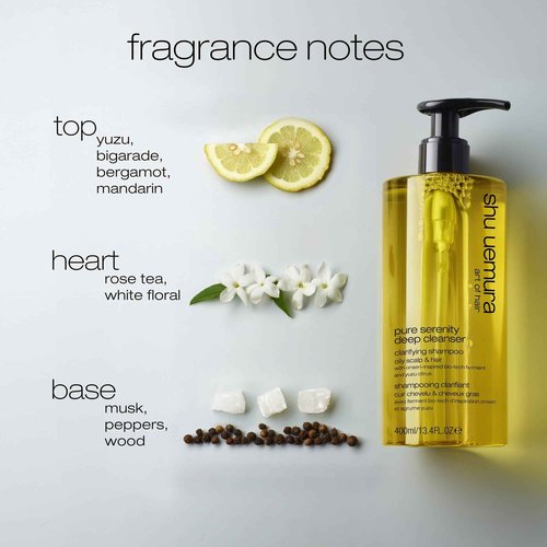 Shu Uemura art of hair Pure Serenity Clarifying Shampoo - Removes Dirt and Product Buildup, Balances and Removes Excess Oil, 13.4 Fl Oz