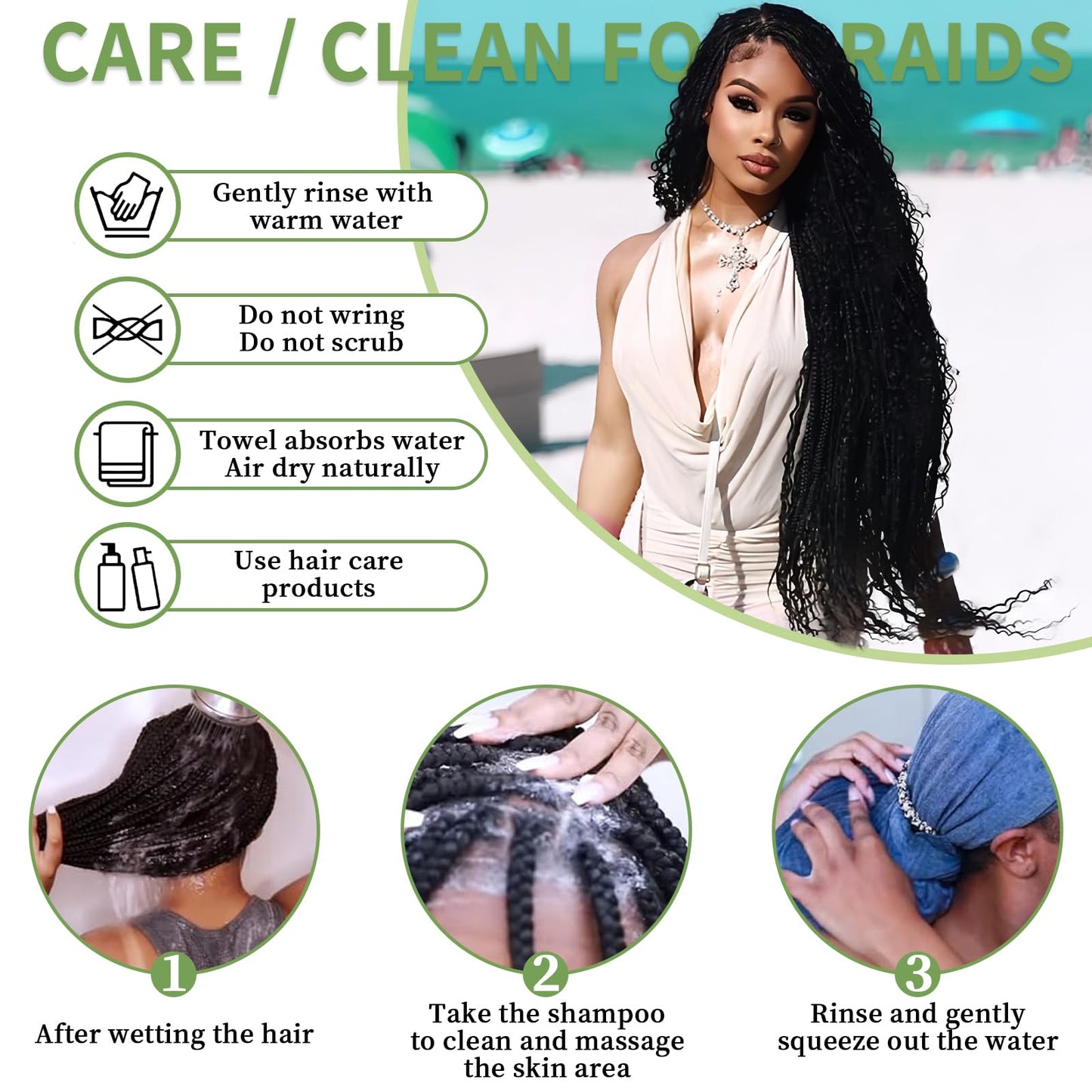 Human Braiding Hair for Boho Braids 120g 12A Deep Water Wave Bulk Human Hair Knotless Boho Braiding Curly 100% Virgin No Weft Extensions Bohemian Braids 3 Bundles/Pack Auburn Ginger 24 Inch