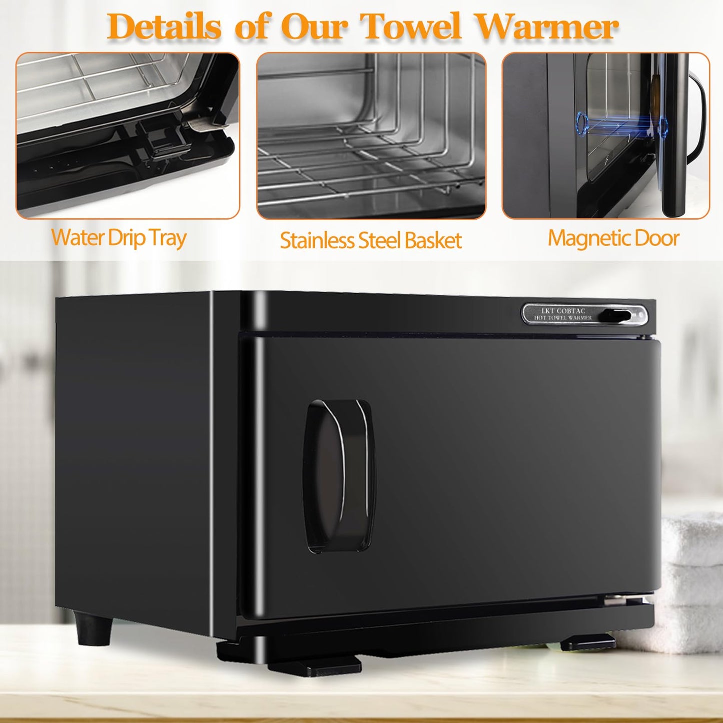LKT COBTAC Hot Towel Warmer,Medium Towel Warmer Cabinet,Spa Hot Towel Caddy for Facial (8L Capacity)
