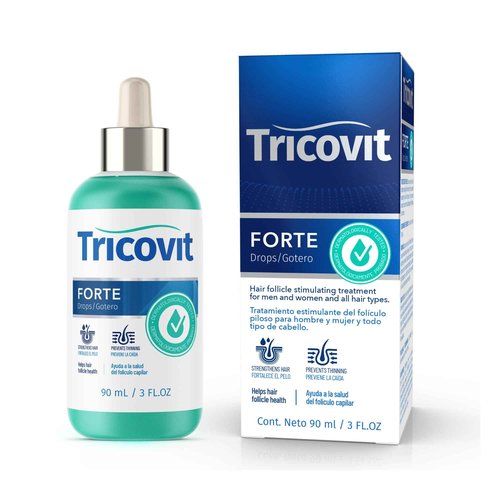 Tricovit Forte Drops - Follicle Stimulating Hair Serum - Hair Growth Serum with Saw Palmetto, Pumpkin Seed & Capsaicin - Dry Scalp Treatment to Regulate Sebum & Prevent Thinning (3 Fl oz)