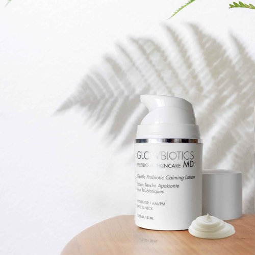 Glowbiotics Gentle Probiotic Calming Lotion: Lightweight Peptide & Probiotic Moisturizer for Sensitive Skin | With Hyaluronic Acid, Niacinamide & Ceramide-Rich Safflower Oil