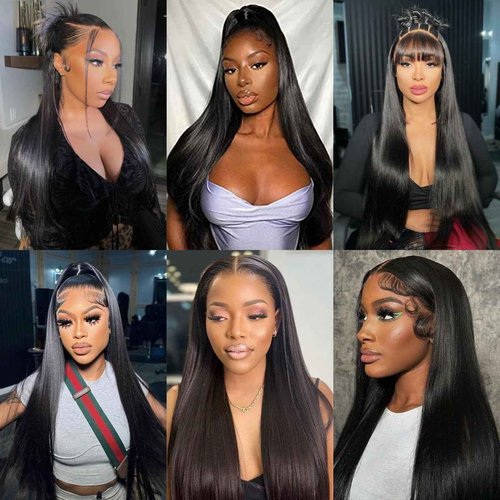 QTIKER HD Skinlike 13x4 Human Hair Lace Frontal Only Pre-plucked Straight Invisible Swiss Lace Front Skin Melt Frontals with Baby Hair Thin Natural Black Hair(13 * 4 NC Straight)