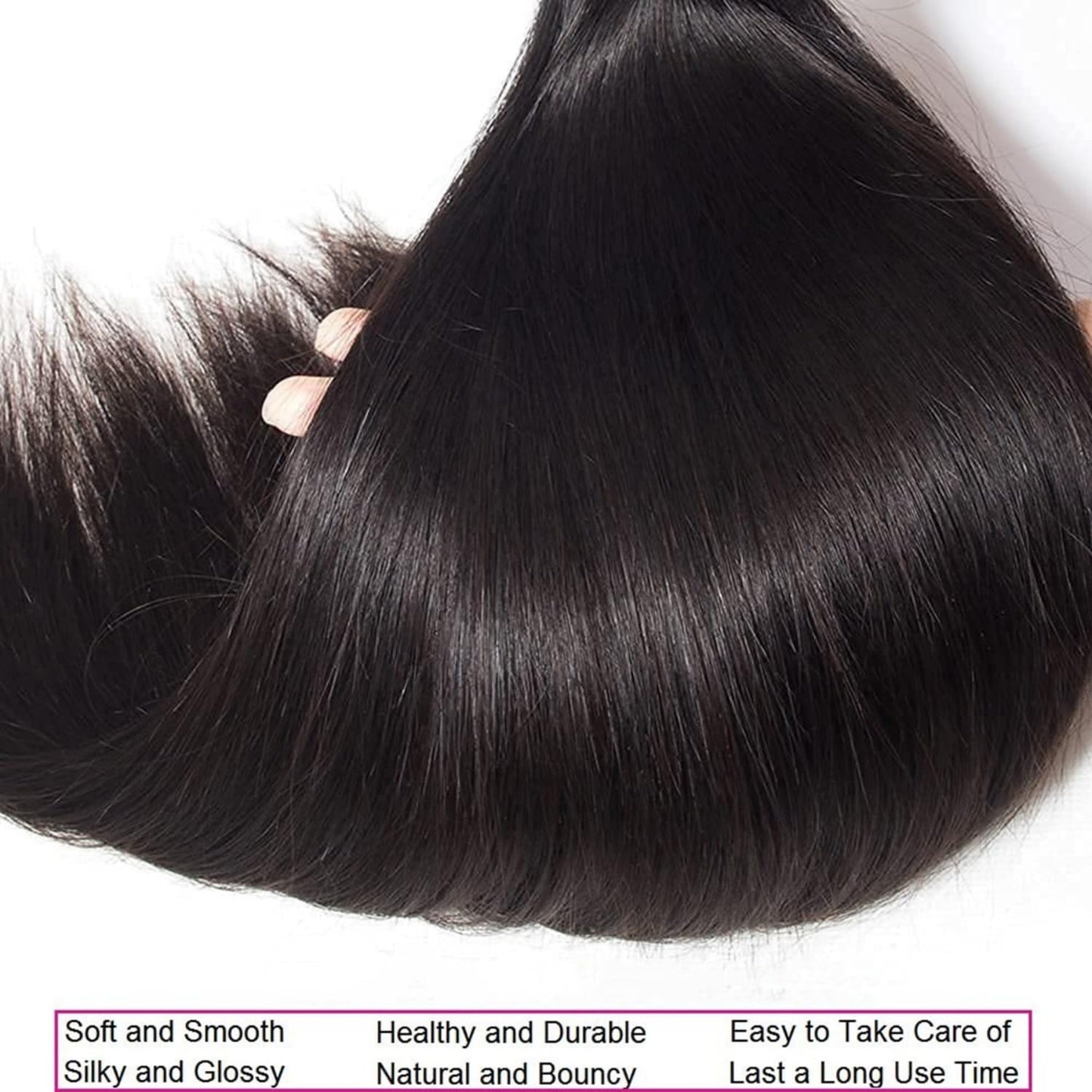15A Straight Bundles Human Hair 22 24 26 Inch 300g/pack Brazilian Human Hair Bundles for Black Women Double Weft Natural Color